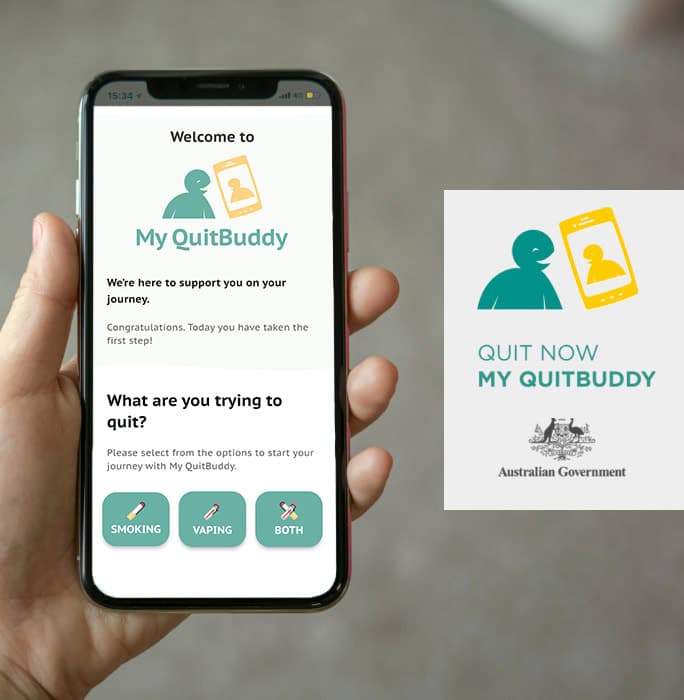 The My QuitBuddy App on display