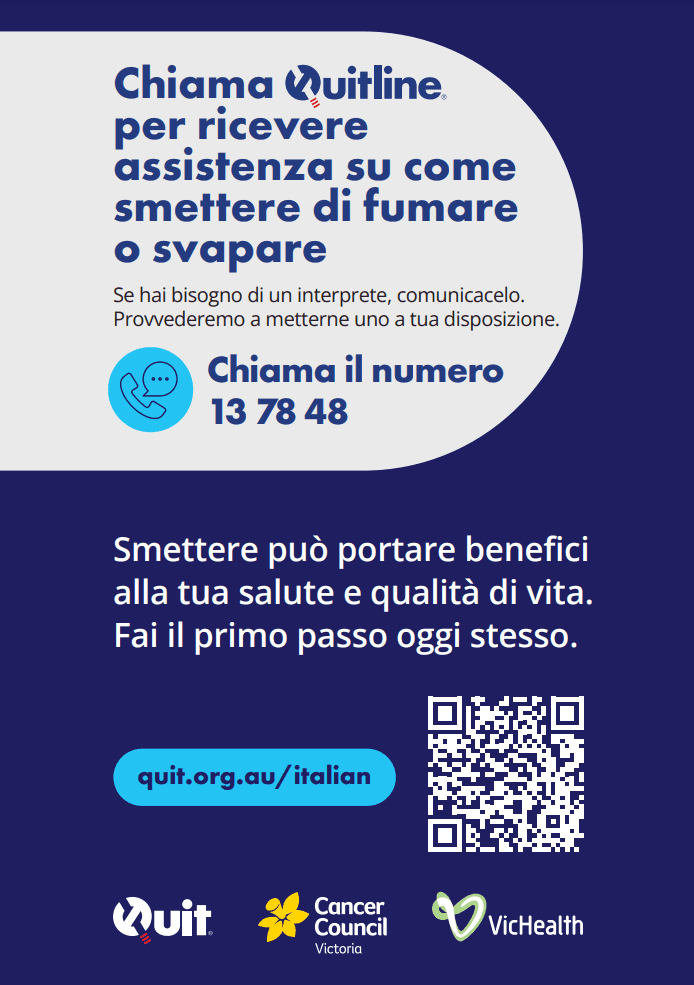 Product image for Quitline poster (Italian)